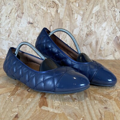 Vionic Desiree marineblaue flache Damen-Ballerinas Slipper UK 7,5 WEITE PASSFORM