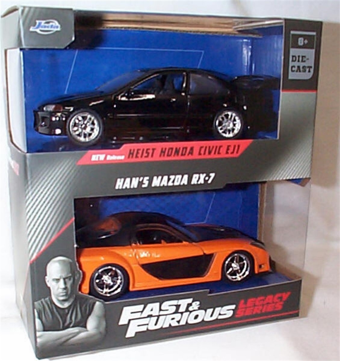 Fast and Furious Heist Honda Civic EJ1 & Hans Mazda RX-7 1:32 Jada