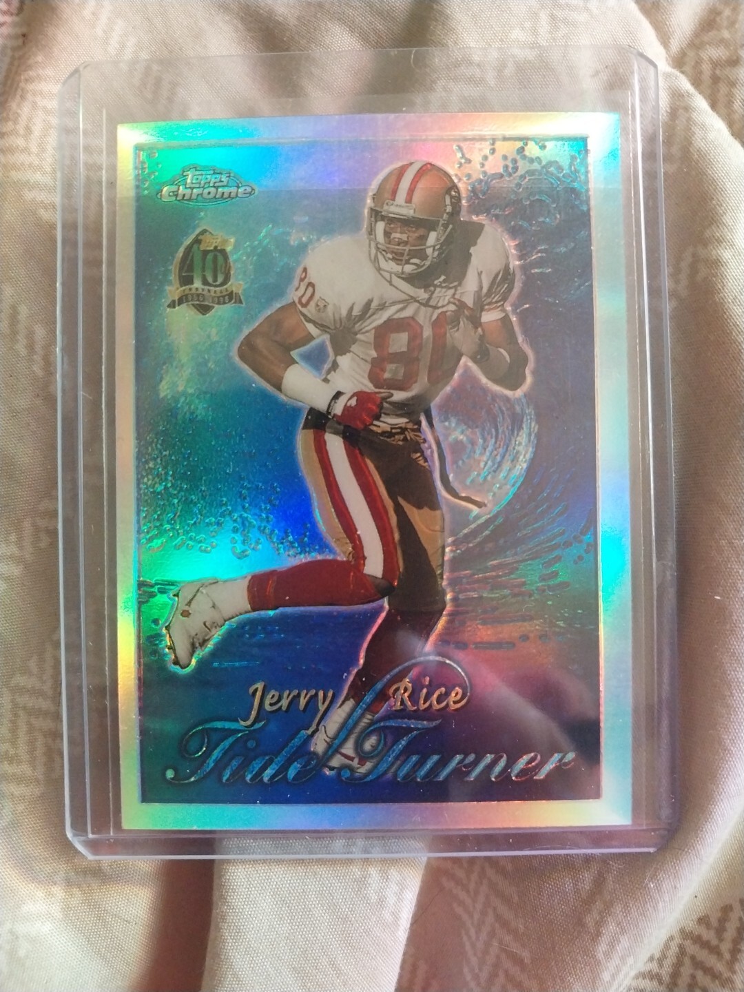 1996 Topps Chrome Refractor Tide Turner Jerry Rice #TT10 SP 🔥 49ers 🐐HOF (C)