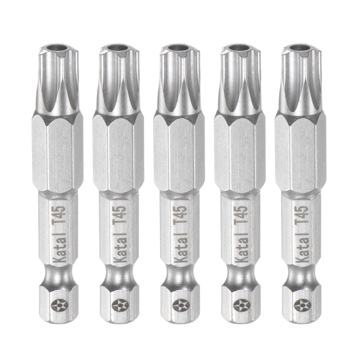 5pcs T45 Magnetic Security Star 5 Point Screwdriver Bit 1/4