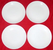 SET OF 4 ~ LTG10 by LINENS N THINGS ALL WHITE DINNER PLATES COUPE 10 38" ~ MINTY