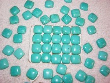 Turquoise cabochons 15MM cushion cut 4 cabs per lot