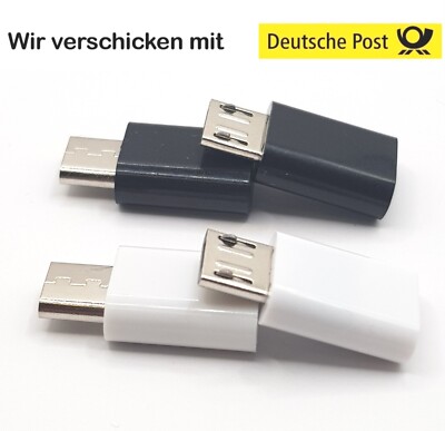 2x männlich zu weiblich Micro USB männlich Adapter auf Type C .Weiß oder schwarz