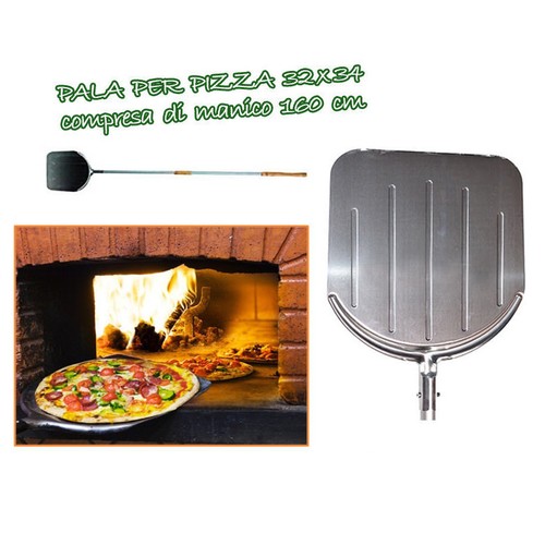PALA PIZZA QUADRA ALLUMINIO 32x34cm PER FORNO A LEGNA PALA PIZZE 160CM |  eBay