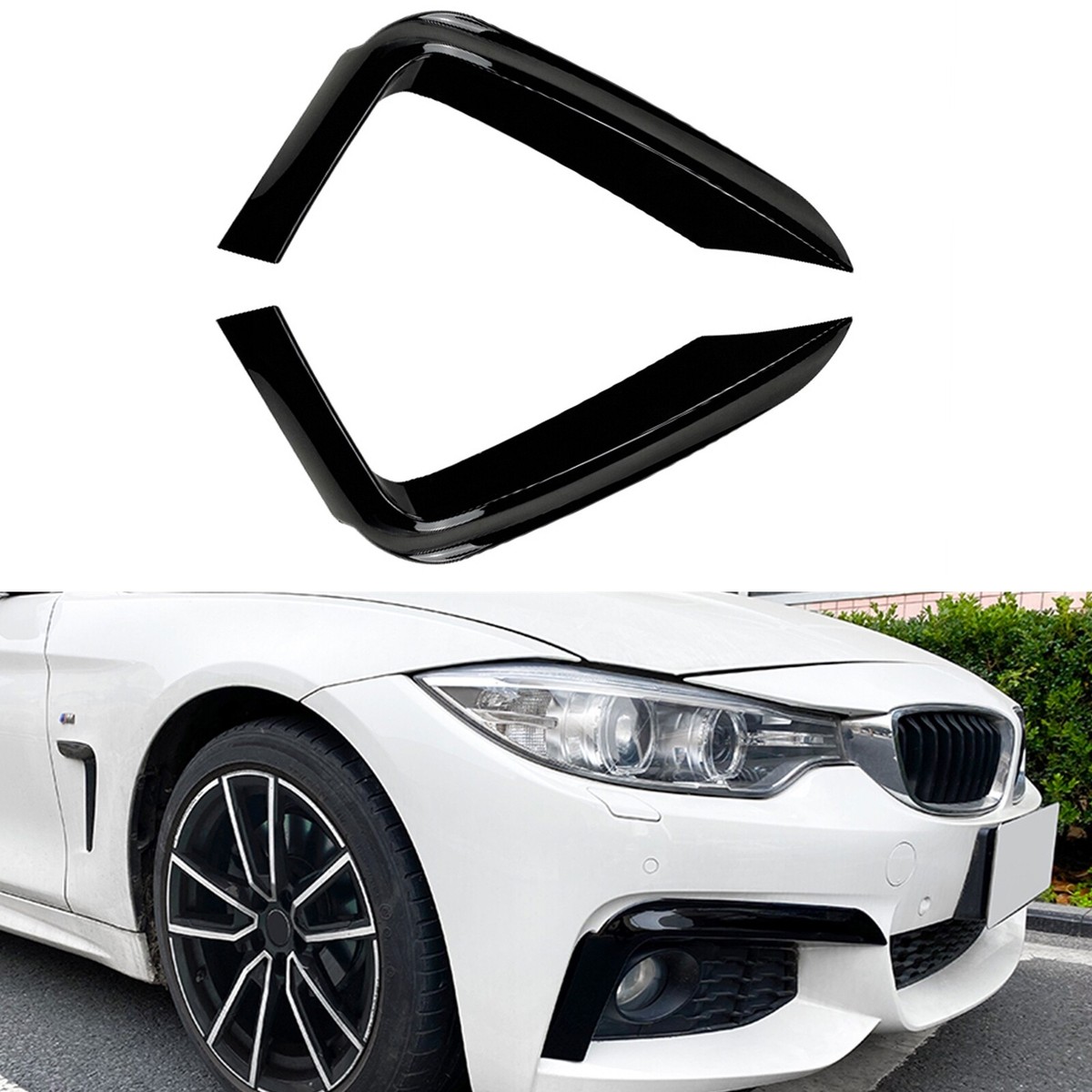 Gloss Black Front Side Air Vent Trim For BMW 4 Series F32 F33 F36