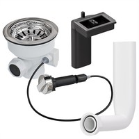Siebkorbventil 114 Mm Mit Drehexcenter Inkl Abtropf-ÜBerlauf-Set FüR SpüLe