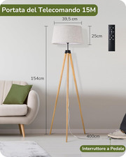 SIBRILLE Lampada Da Terra LED 36W Dimmerabile | Piantana Moderna Con Telecomando - Foto 10