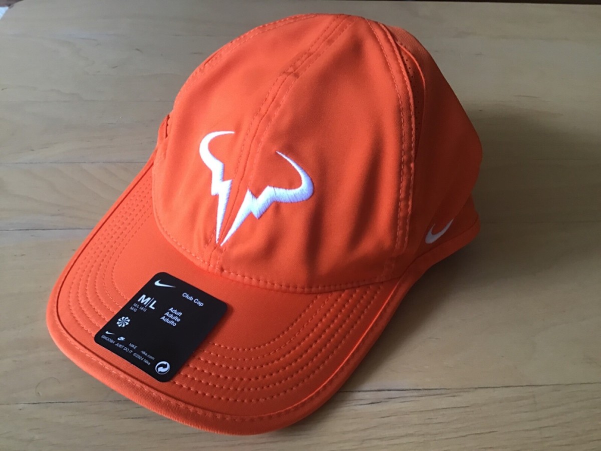 Rafa Nadal Nike Dri-Fit Club Cap Hat Orange & White FB5600-819 S25