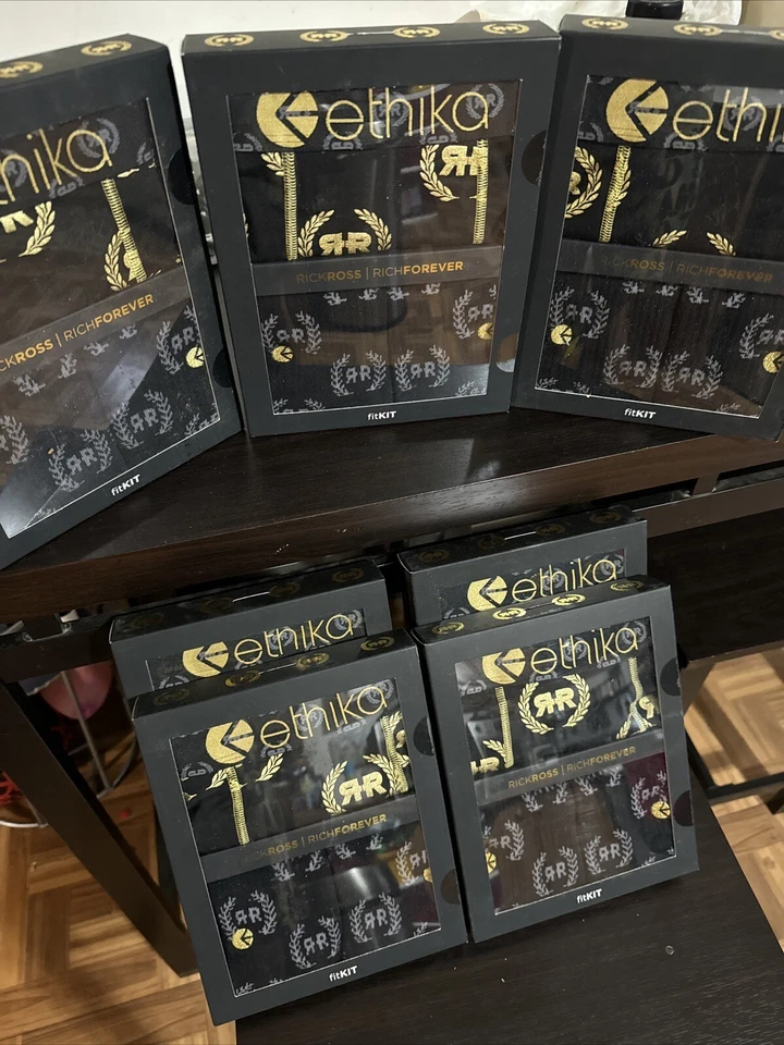 Ethika 2-Pc Rick Ross Rich Forever FITKIT Ltd Ed Gold & Black Boxers & Socks - Image 4 of 4