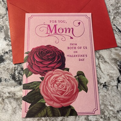 Valentine s Day Mom From Both Of Us 5.5 x8  Hallmark Greeting Card