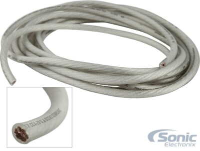 NVX XW4WH20 20 ft 4-Gauge OFC Power/Ground Wire (White)