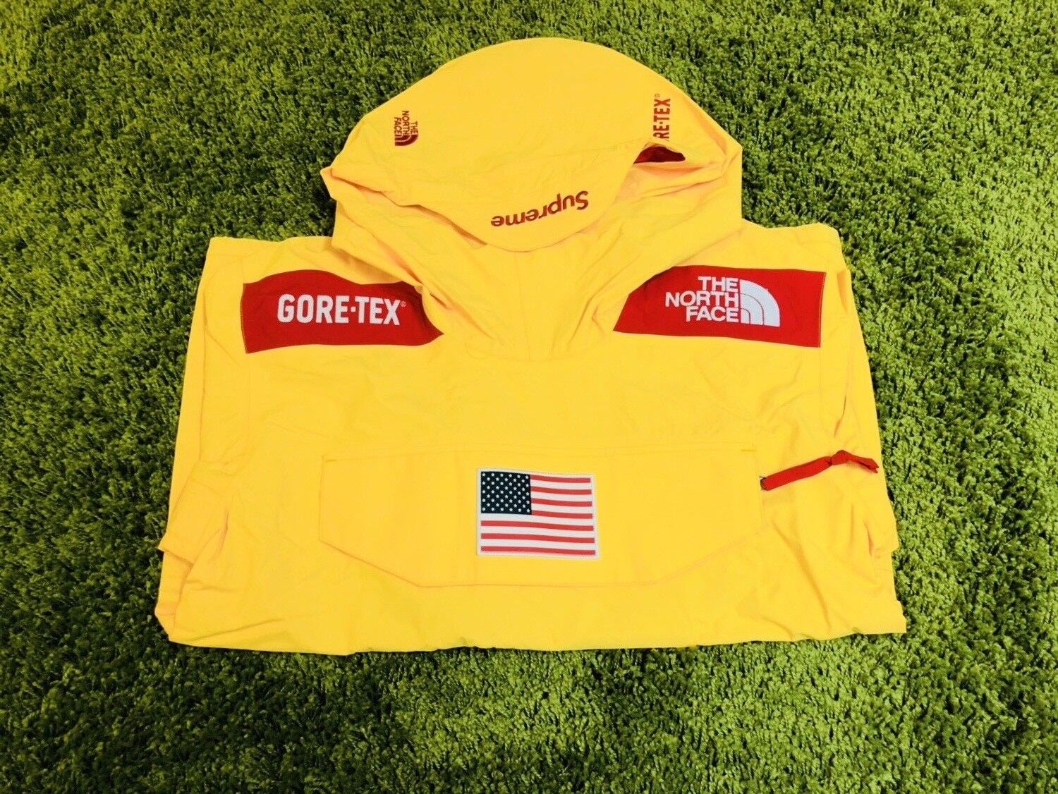 yellow supreme north face jacket