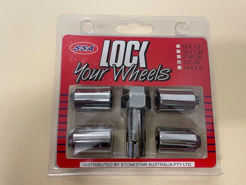Tapered Chrome Wheel LOCK Nuts fits FORD TERRITORY 1/2" L: 32mm Allen Style