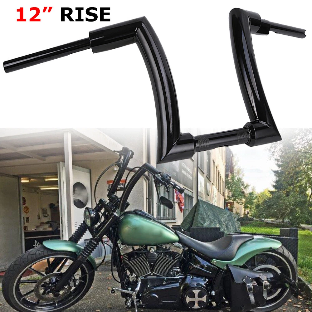 V-Twin 1-1/4 Black 14 Wide Ape Hangers Handlebars - Get Lowered