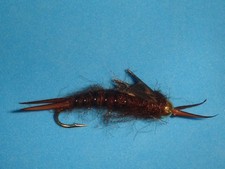 FLY FISHING FLIES - Brown Beadhed WESTERN STONE NYMPH size #6 (6 pcs.)
