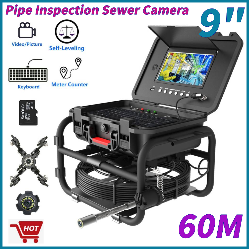 Pipe Inspection Sewer Camera HD Video DVR 16G Self-Leveling System 9