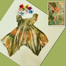 Forest Fairy Costume with Flower Hair Accessories / From 4 yrs Old to 10 yrs Old