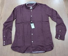  248 Mens John Varvatos Ross Geometric LS Button Up Shirt Dark Plum Small