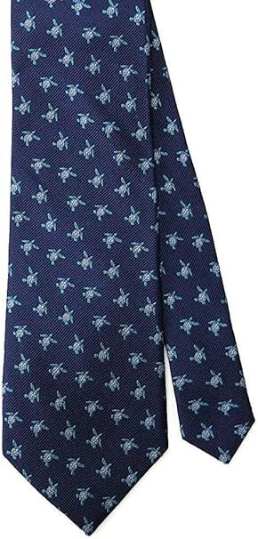 Corbata COLORATA Verde Patrón Tortuga Marina 100% Seda Animal Tejido Jacquard Japón Foto 3 de 4