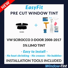 EasyFit Static Pre Cut Tint & Tools For VW Scirocco 3-door 2008-17 5% Limo Rear