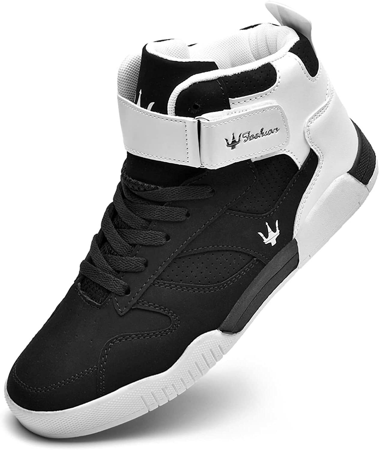FZUU Men's Fashion High Top Leather 