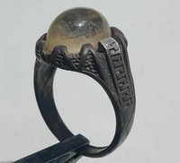 EXTREMELY ANCIENT MEDIEVAL VINTAGE SILVERED RING QUALITY WITH NICE BEAD INSERTS