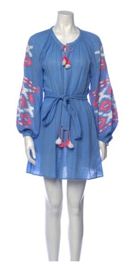Euc March11 Linen Embroidered Dress Pink White Blue S $529 Ukrainian Euc March11 Linen Embroidered Dress Pink White Blue S $529 Ukrainian