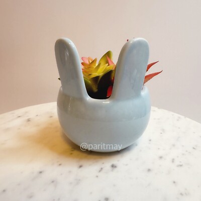 Target Bullseye Spring Easter Blue Bunny Succulent Potted Plant 4 H (NEW)