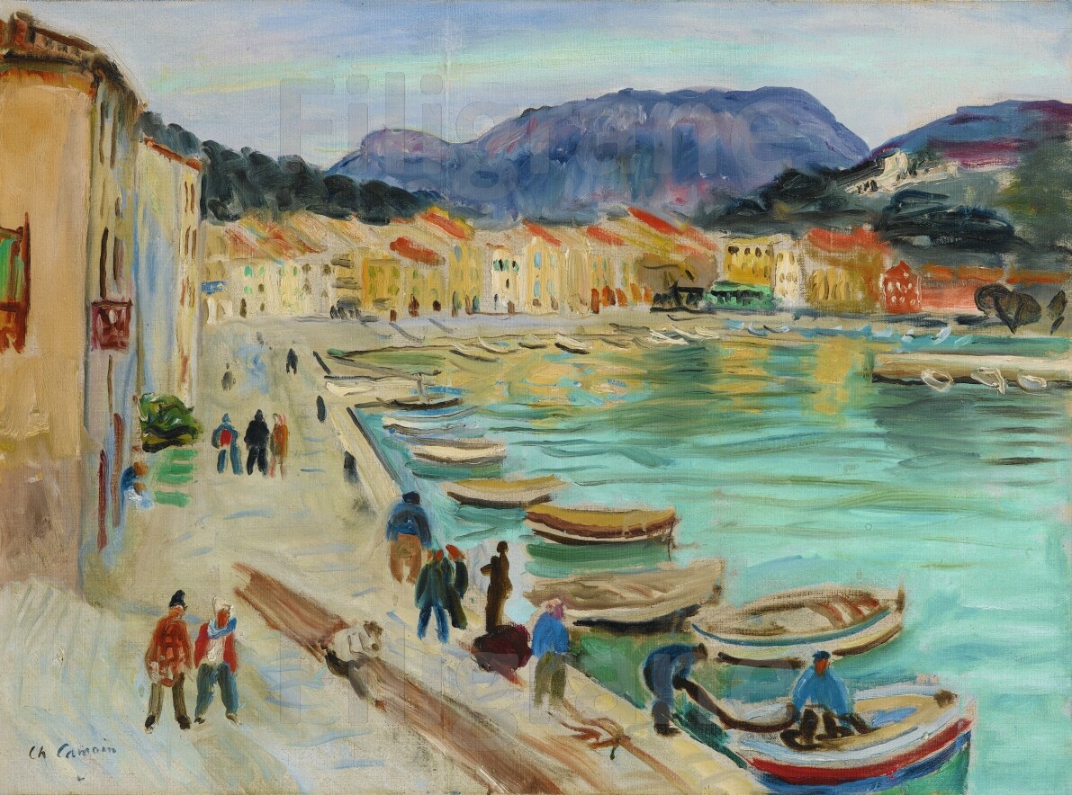 Tableau Port de Cassis déco bord de mer pour salon moderne 50x70cm