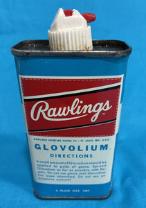 VTG Rawlings Glovolium Baseball Glove Mitt Oil Handy Oiler 4oz Tin 3/4 Full