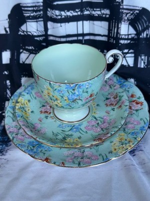 Vintage Shelley Melody Chintz Teetasse Trio um 1945 Top Zustand 
