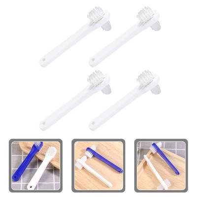 4 PCs Zahnbinsel Doppelköpfe Zahnbürsten tragbare Reinigungspinsel