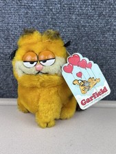 Vintage 1981 Dakin Garfield 5" Figure Plush With Tags. Orange Cat Tag Is Damaged