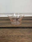 Vintage Etched Pink Depression Glass Berry Bowl 2" tall, excellent condition