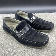 Stacy Adams Men's Horsebit Dress Loafers Shoes Size 8 Suede Black Slip On