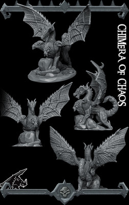 CHIMERA OF CHAOS Beast Resin 3D Printed Fantasy Miniature D&D Tabletop RPG