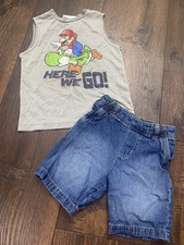Boys Mario Brothers Shirt And Shorts Size 6 21