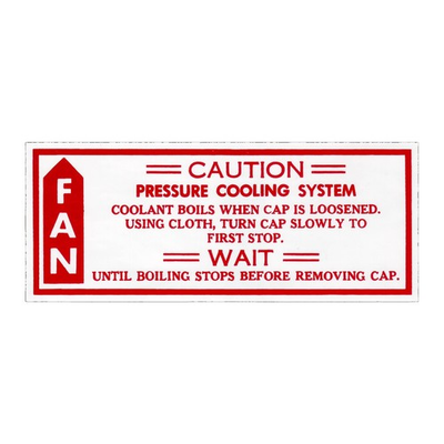 #ad 1979 1980 C3 Corvette Fan Shroud Caution Pressure Cooling Decal 642678 $21.95