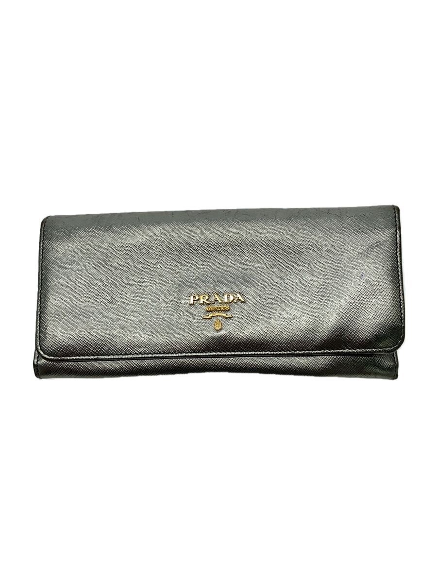 PRADA Long Wallet Silver Women s
