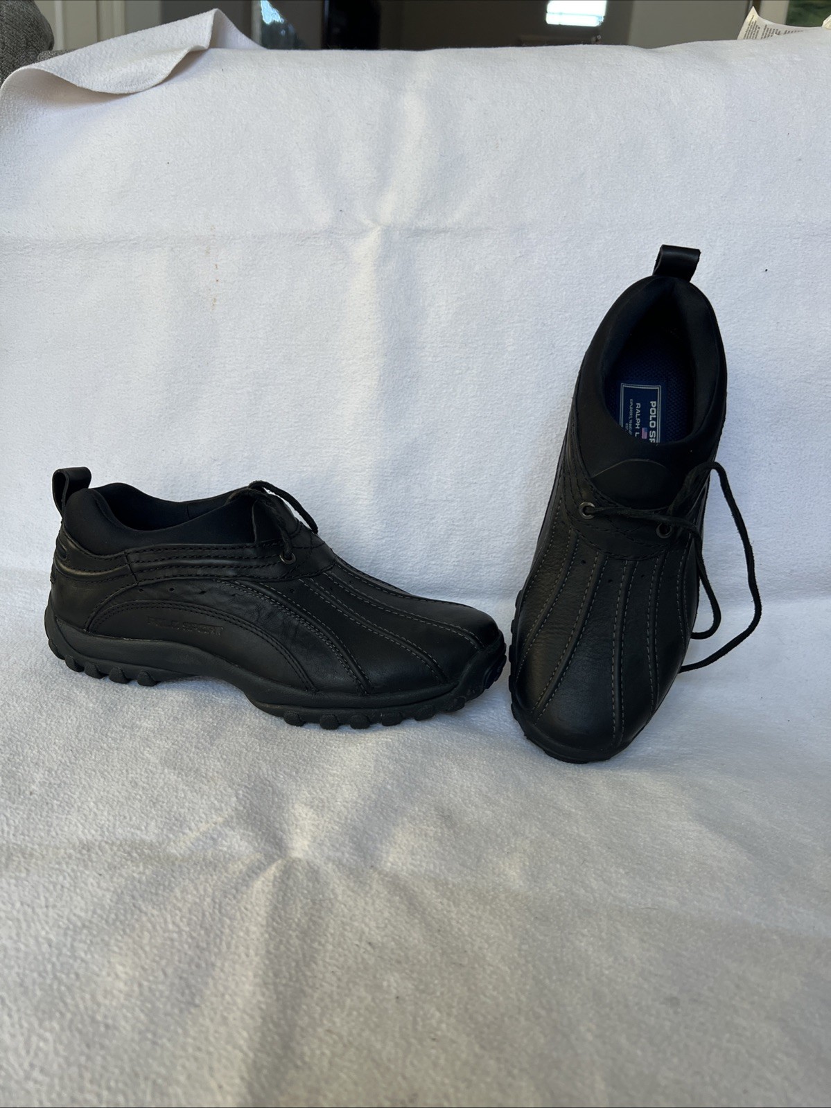 NEW Polo Sport Ralph Lauren Shoes Mens 8.5 Brown Leather Duck Sneakers