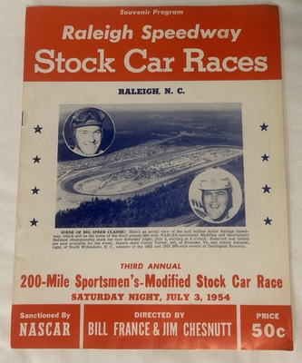 #ad #ad Very Rare Original Authentic Early NASCAR Program Raleigh Speedway July 3 1954 $129.95
