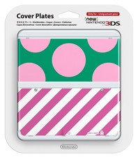 New Nintendo 3DS Kisekae Plate Cover Plates NO.017 Dot Pink  Green Nintendo