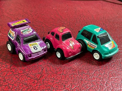 Three Plastic Toy Car Pull Back Friction Powered