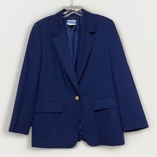Vintage Pendleton One Button Blazer Womens Size 10 Navy Blue