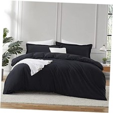 Black Duvet Cover King Size - 3 King 104" x 90" 08 - Black No Comforter 