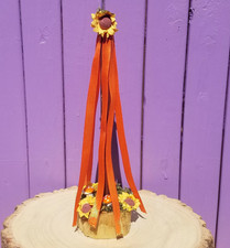 Pomarańczowy Mayday Maypole - Wiccan Beltane Dekoracja - Pogański letni znak