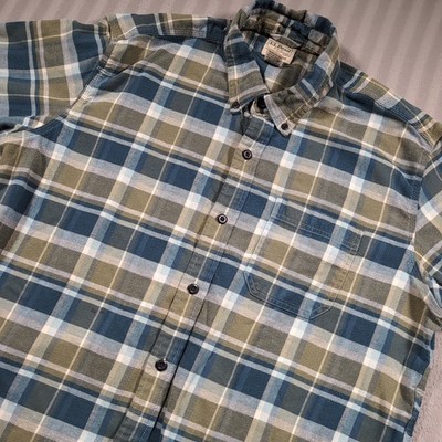LL Bean Flannel Shirt Mens Plaid Traditional Fit Button Down Long Sleeve Large