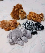 Safari Animal Hand Puppets Lion Monkey Hippo Full Body Stuffed Animal Set Of 5