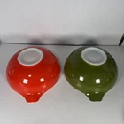 Vintage Pyrex 444 4 Qt Large Nesting Mixing Bowl Cinderella lot of 2 Red, Green