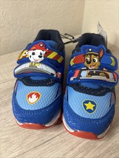 Paw Patrol Blue Light-Up Shoes Boys Toddler Size 5 Easy On and Off Straps NWT